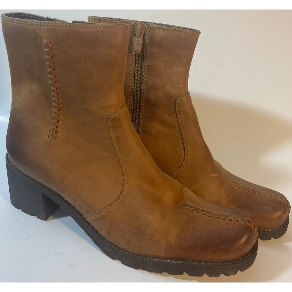 Franco Sarto Sherman Distressed Leather Ankle Boot- Size 8.5